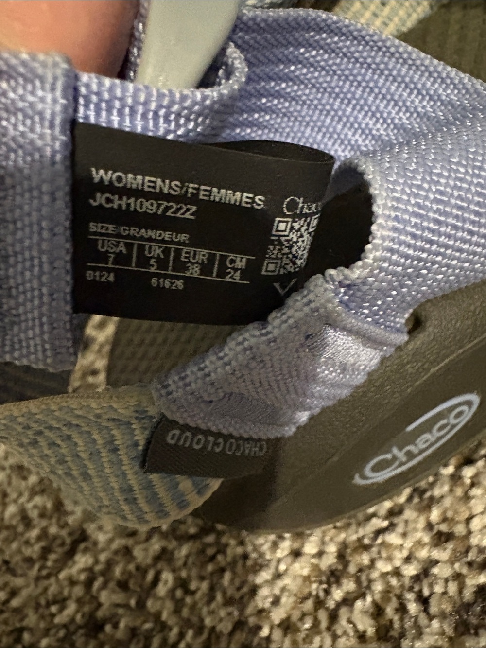 Chaco Women's Mega Z Cloud Sandals - Pale Blue and Cream - Picture 7 of 7